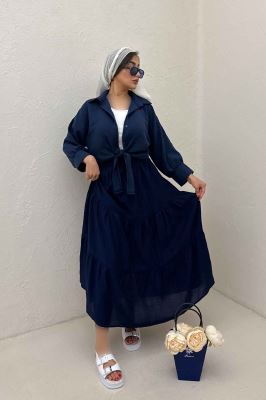 شومیز لینن کتان گره ای مچ دار