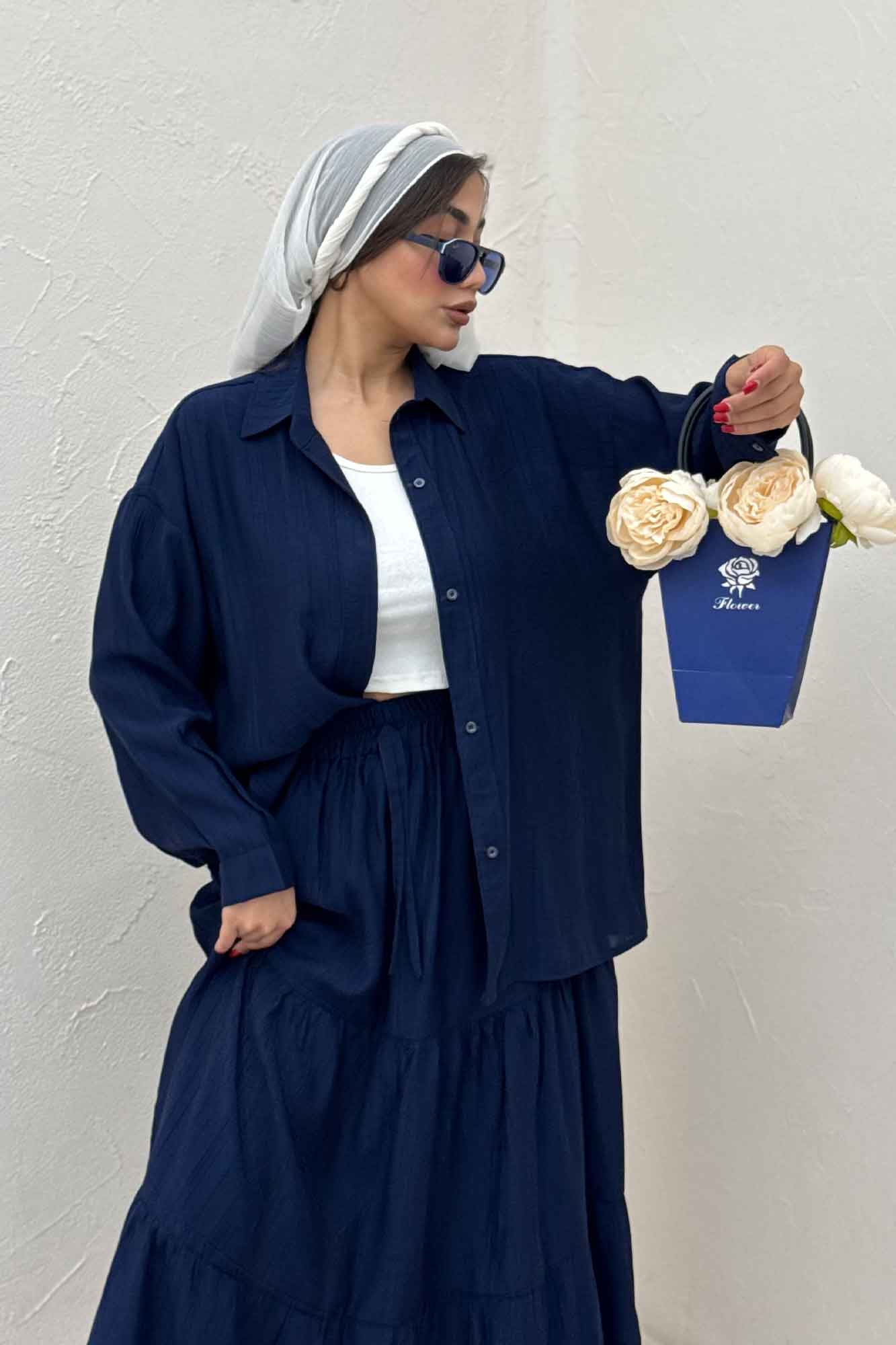 ست شومیز و دامن کریشه ناژین