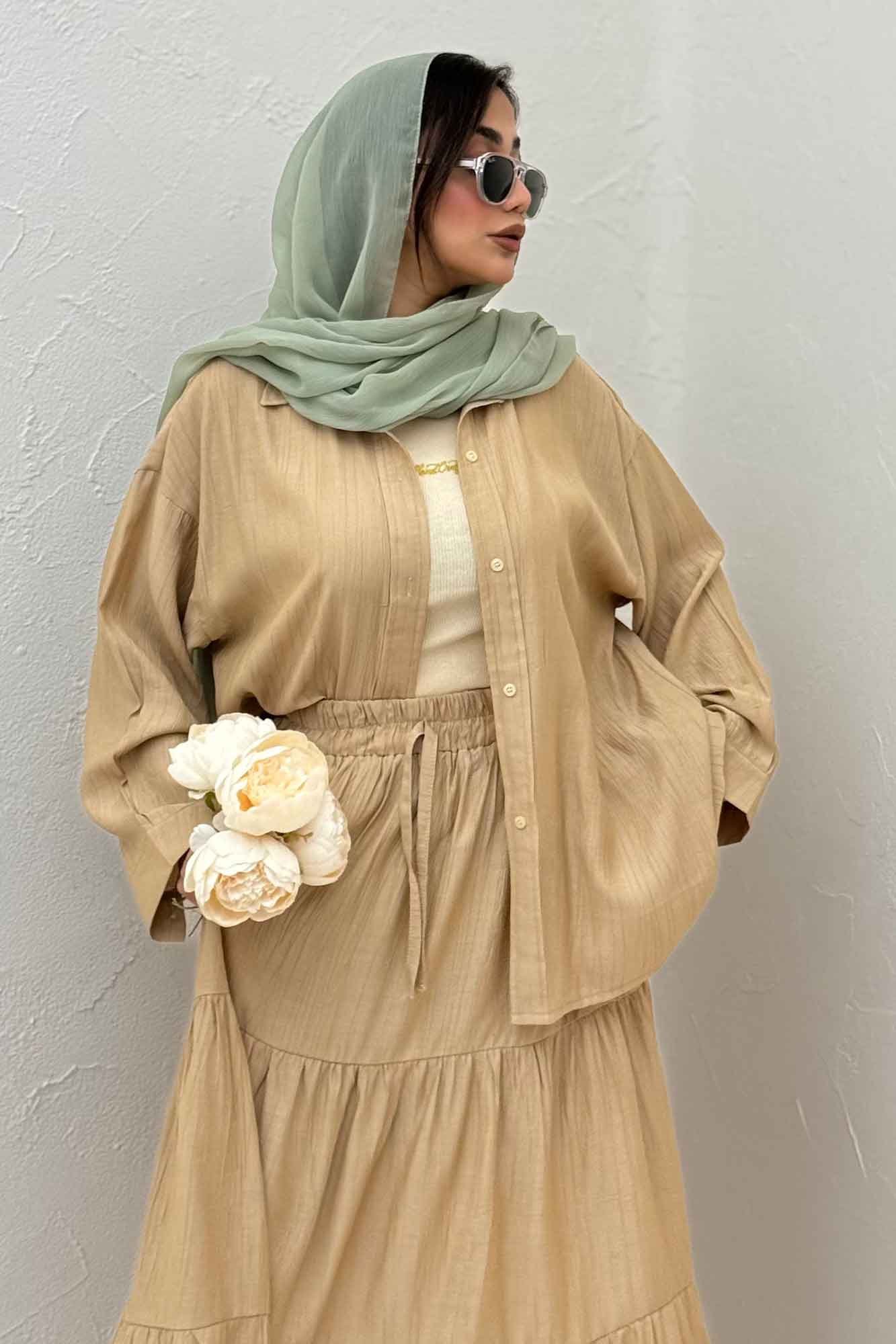 ست شومیز و دامن کریشه ناژین