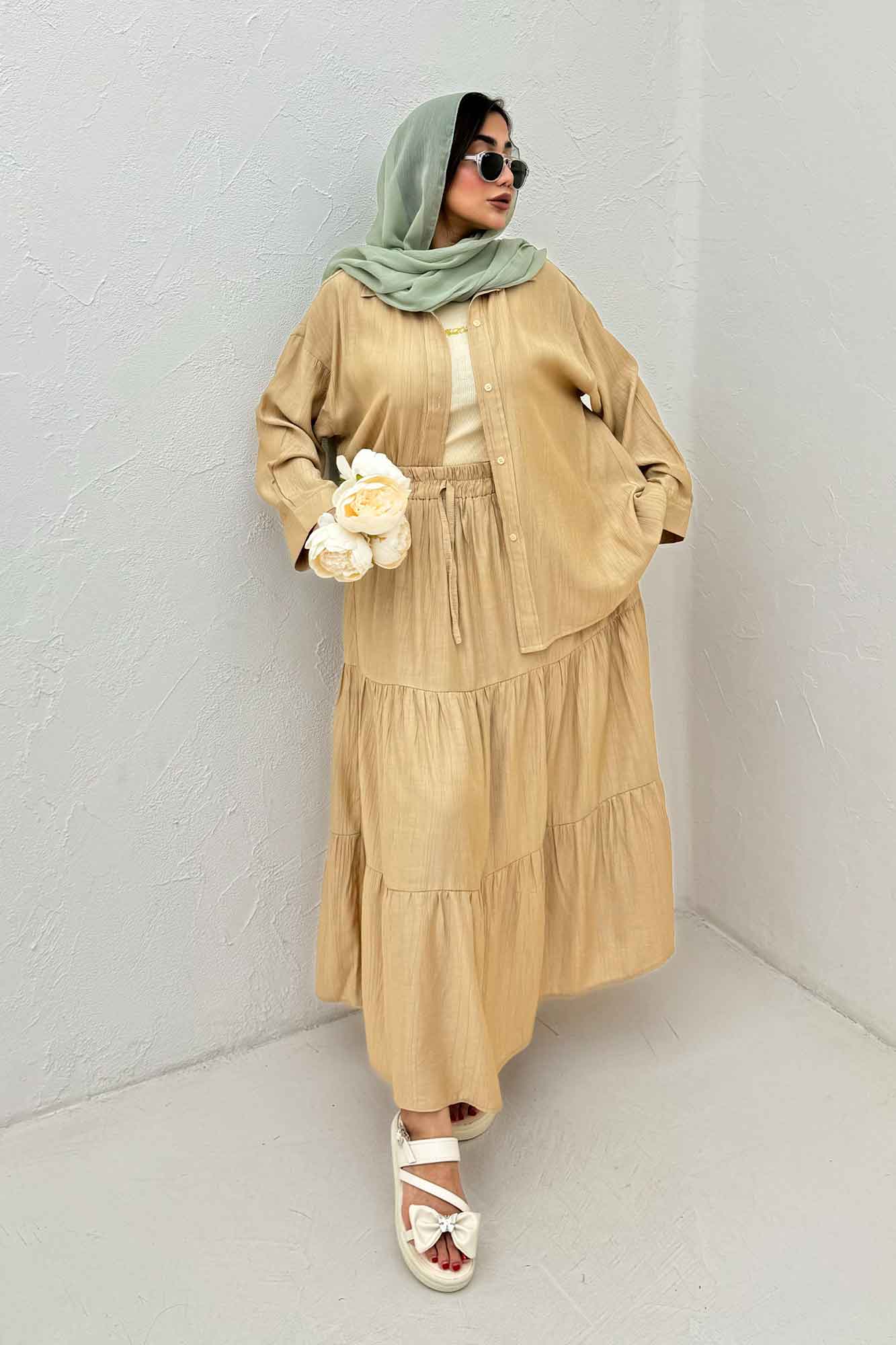 ست شومیز و دامن کریشه ناژین