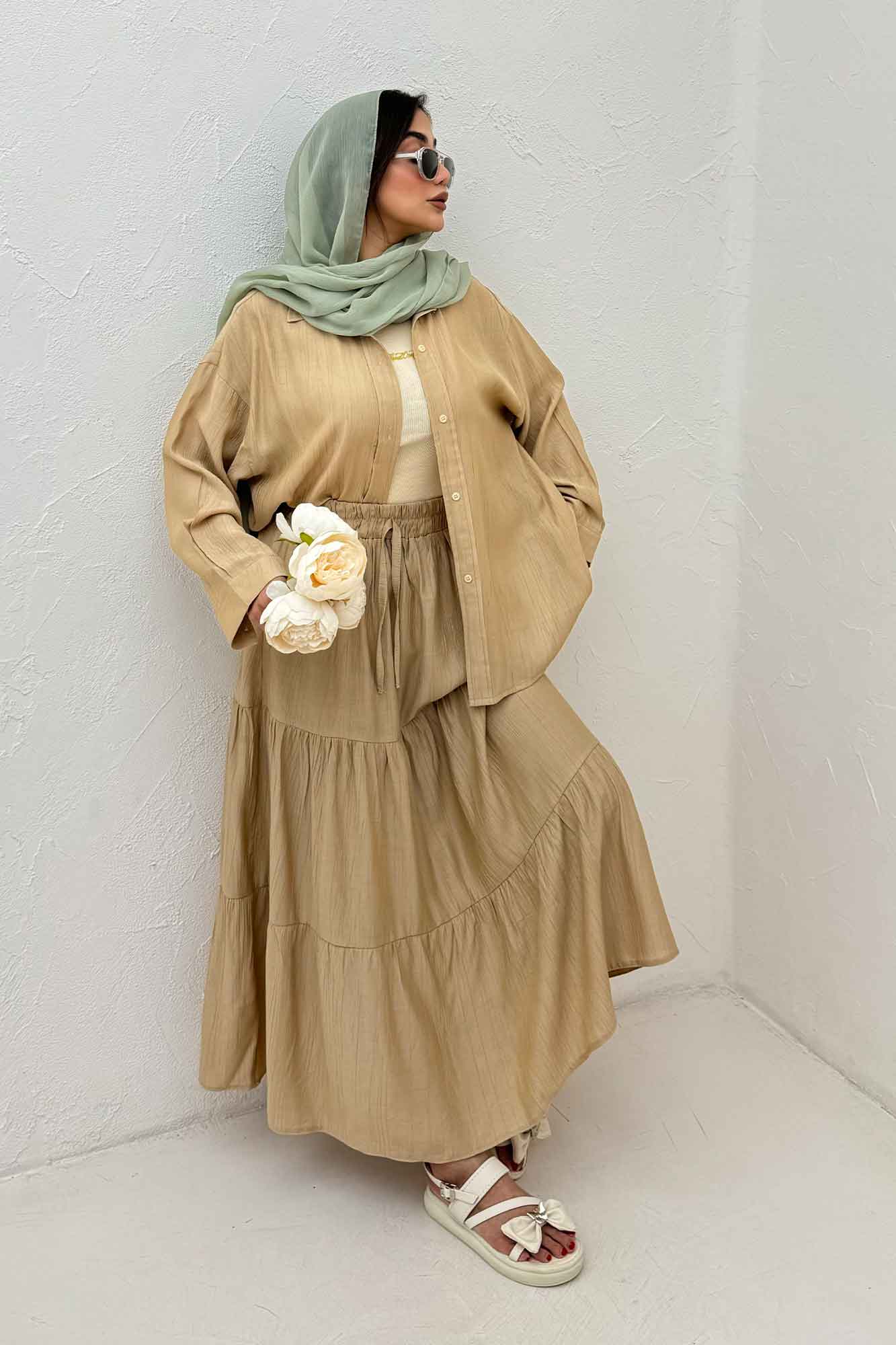 ست شومیز و دامن کریشه ناژین