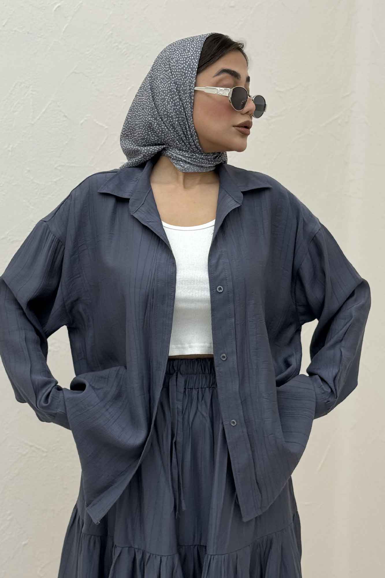 ست شومیز و دامن کریشه ناژین