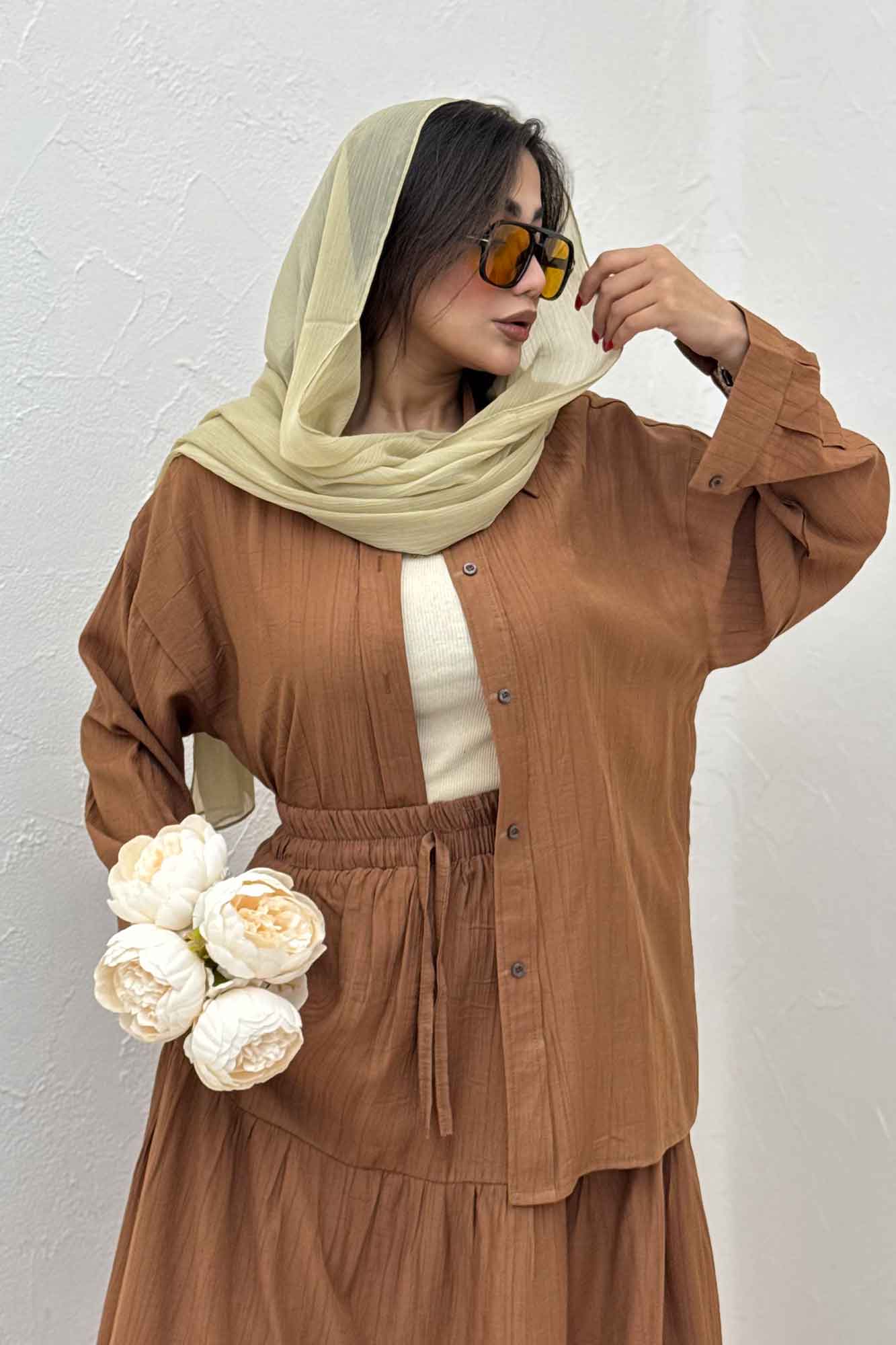 ست شومیز و دامن کریشه ناژین