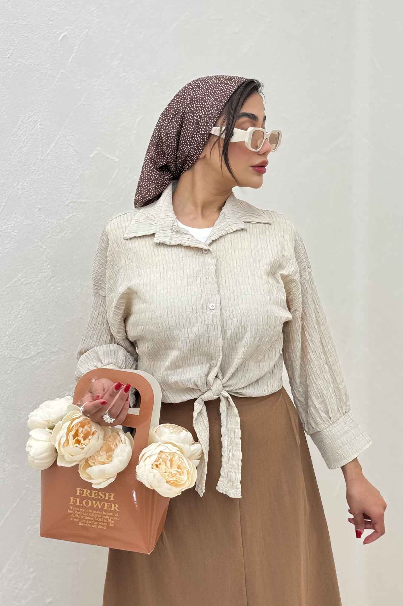 شومیز پایین گره پفکی