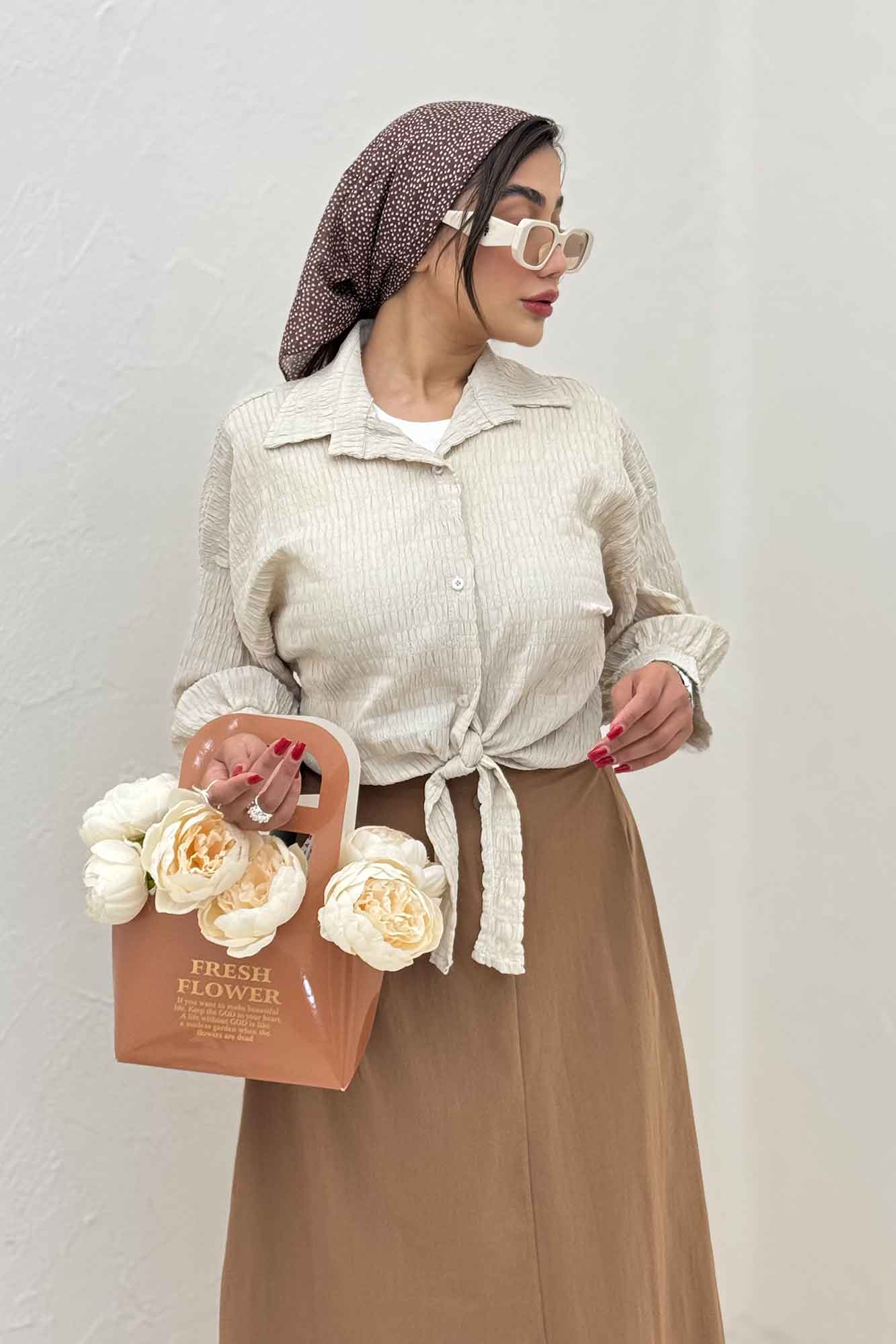 شومیز پایین گره پفکی