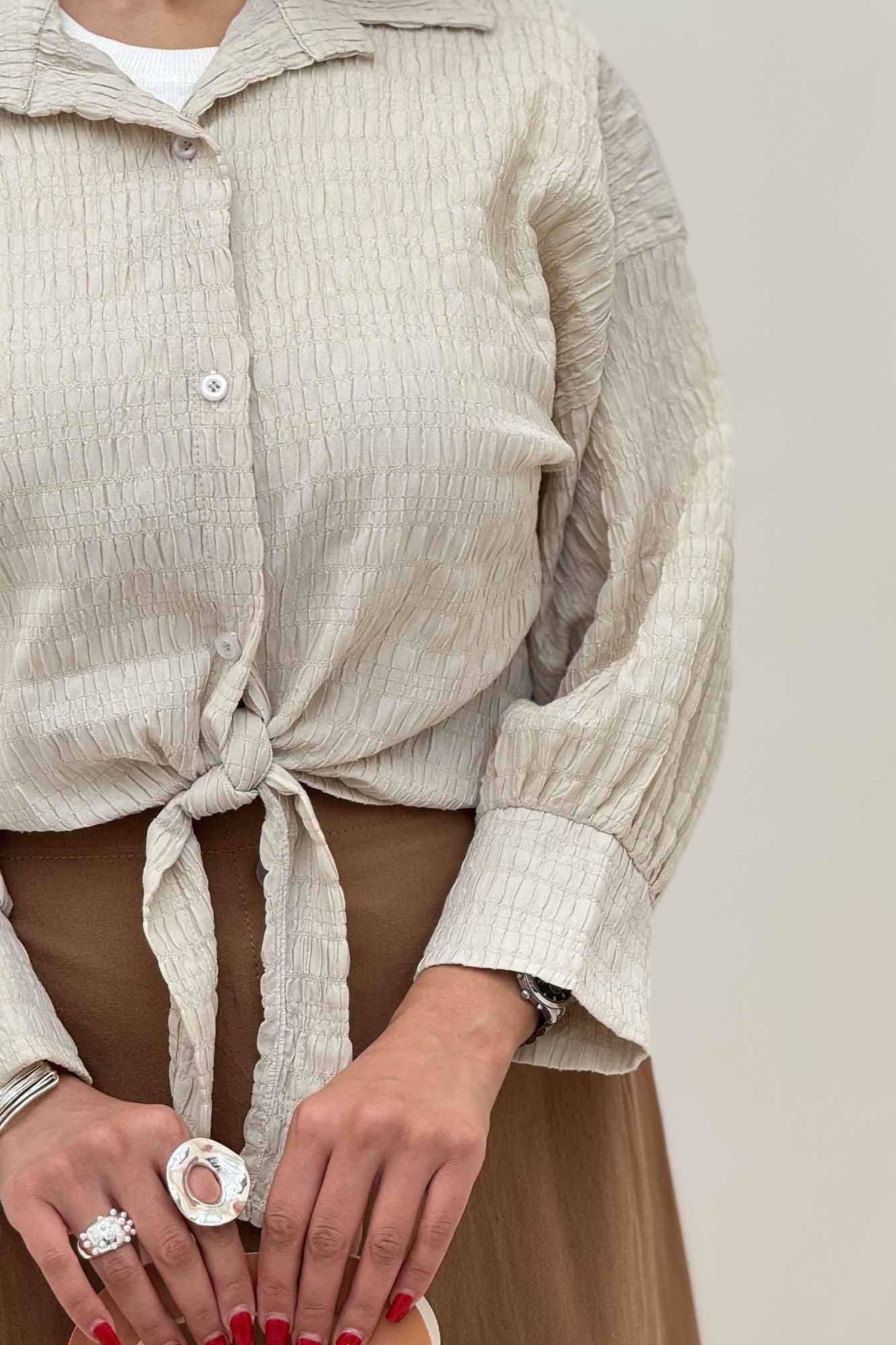شومیز پایین گره پفکی