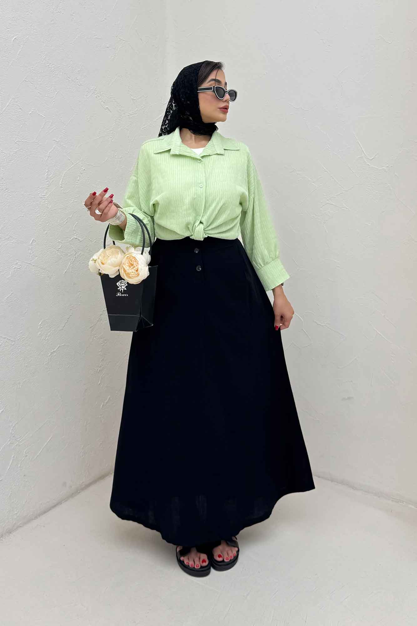 شومیز پایین گره پفکی