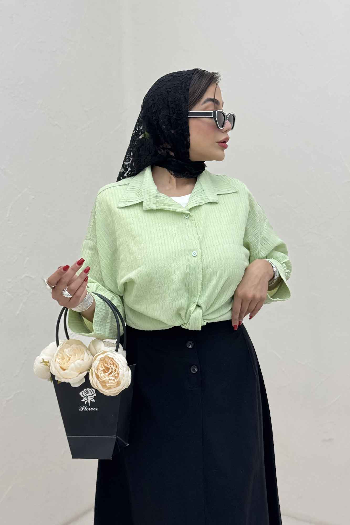 شومیز پایین گره پفکی