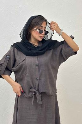 ست شومیز و دامن شانتون کجراه نینو