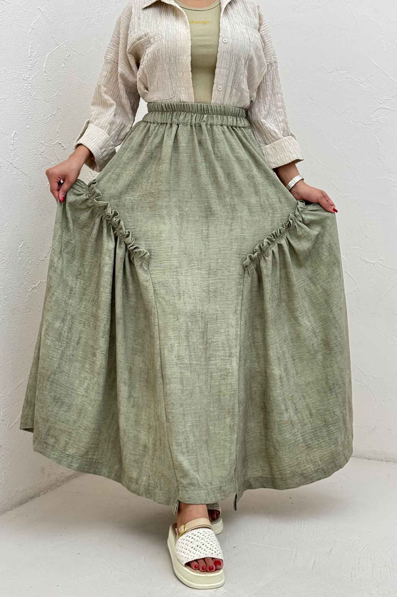 دامن بلند جردن پرینت سروناز