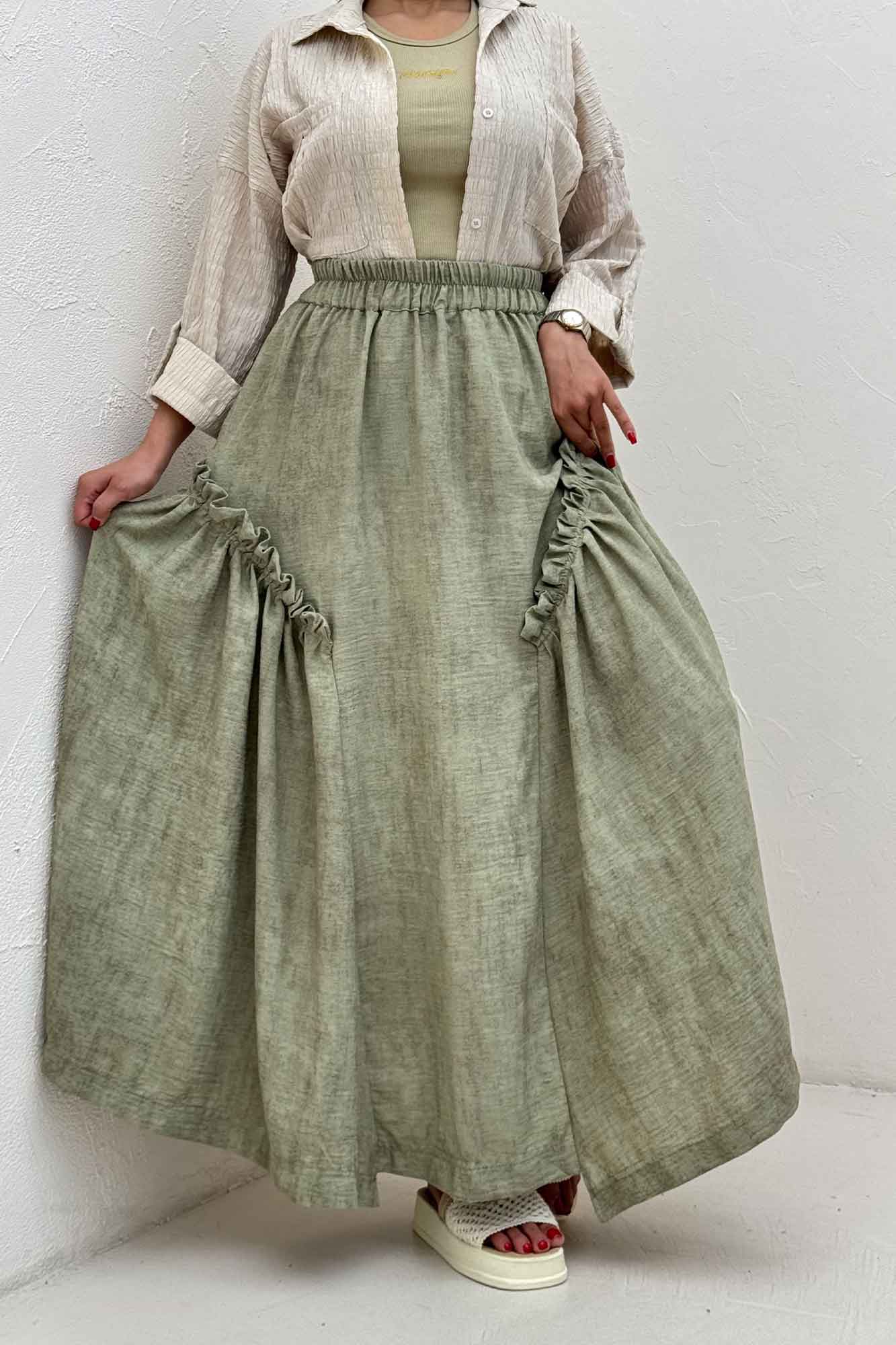 دامن بلند جردن پرینت سروناز