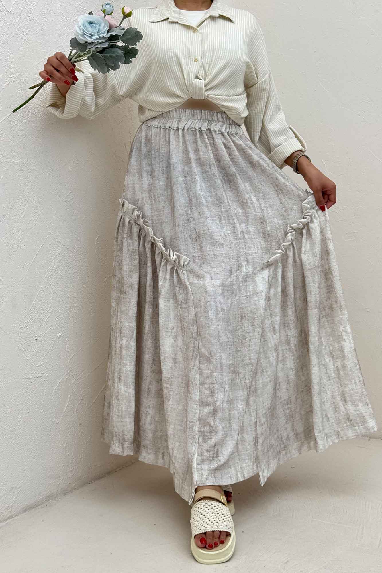 دامن بلند جردن پرینت سروناز