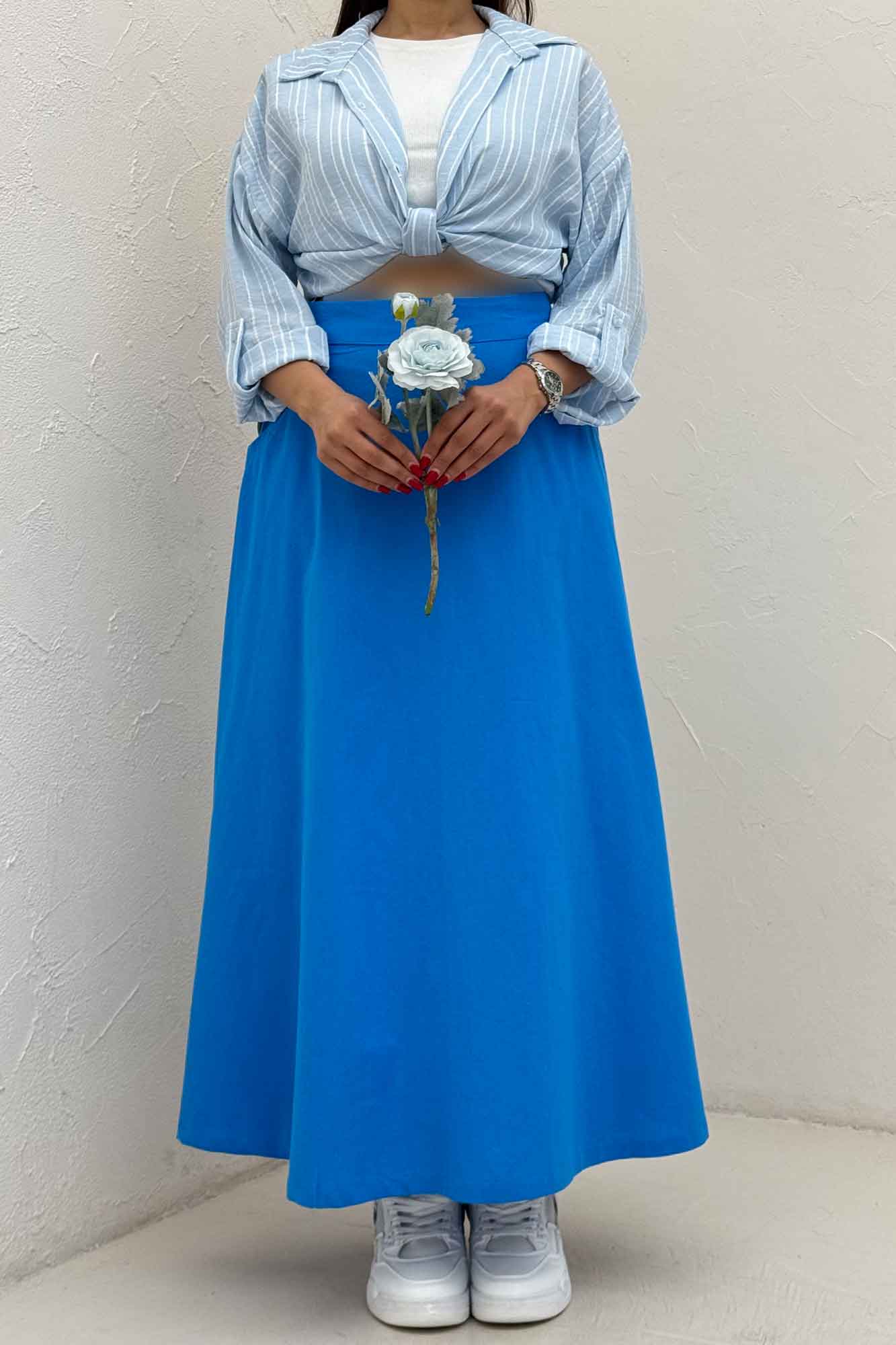 دامن لینن بلند مینیمال