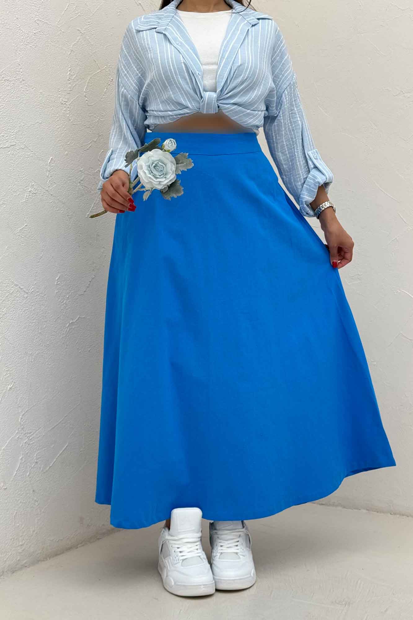 دامن لینن بلند مینیمال