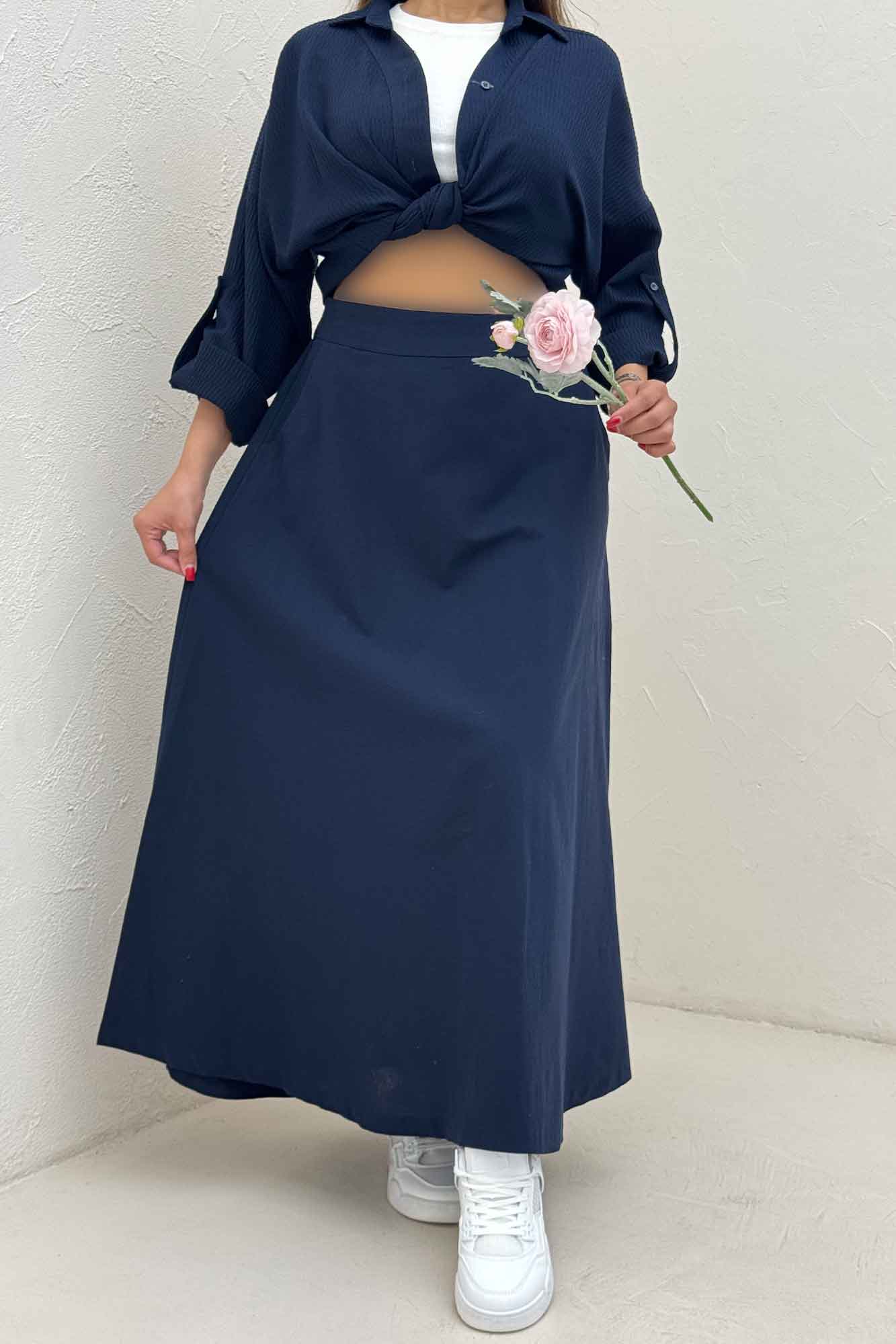 دامن لینن بلند مینیمال