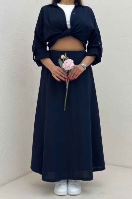 دامن لینن بلند مینیمال