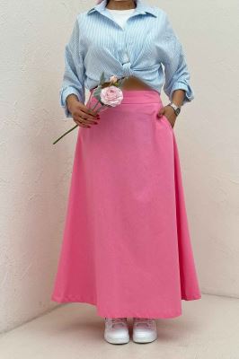 دامن لینن بلند مینیمال