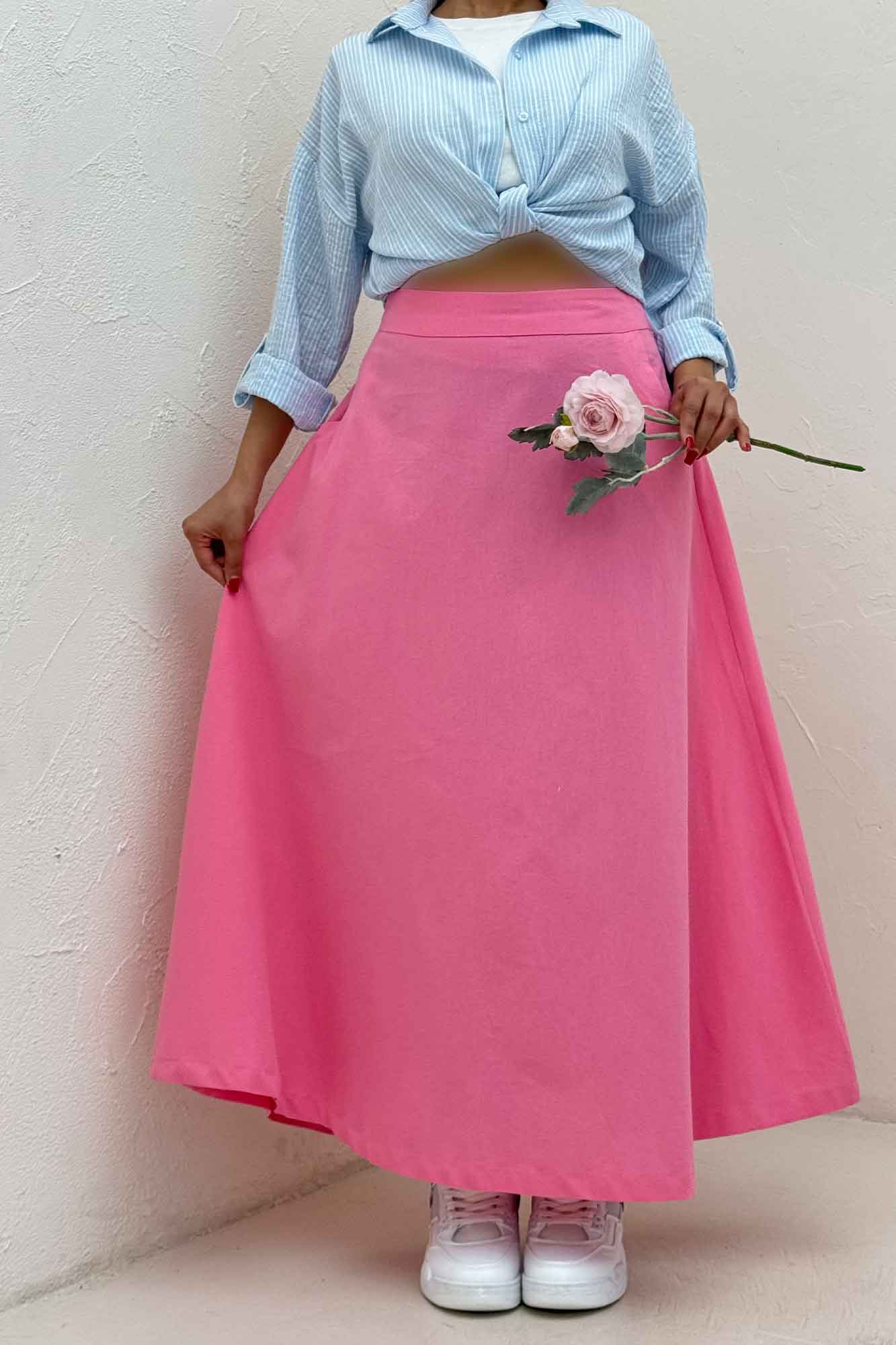 دامن لینن بلند مینیمال