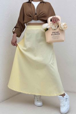 دامن لینن بلند مینیمال