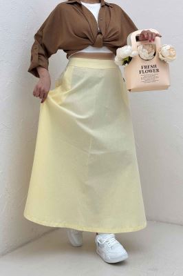 دامن لینن بلند مینیمال