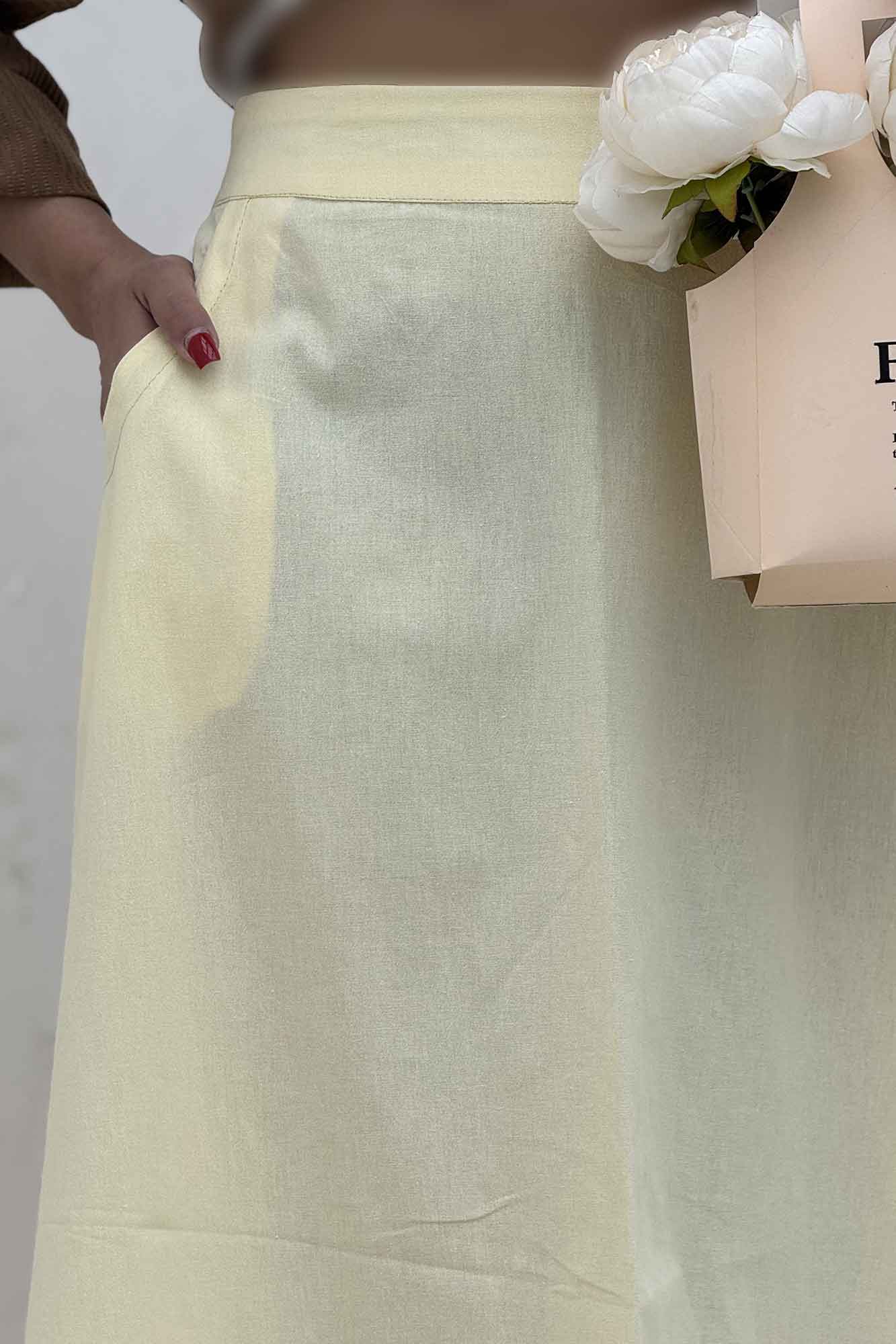 دامن لینن بلند مینیمال
