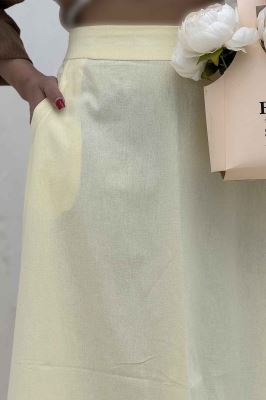 دامن لینن بلند مینیمال