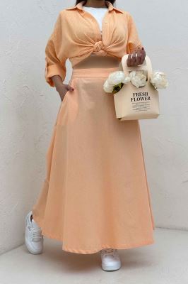 دامن لینن بلند مینیمال