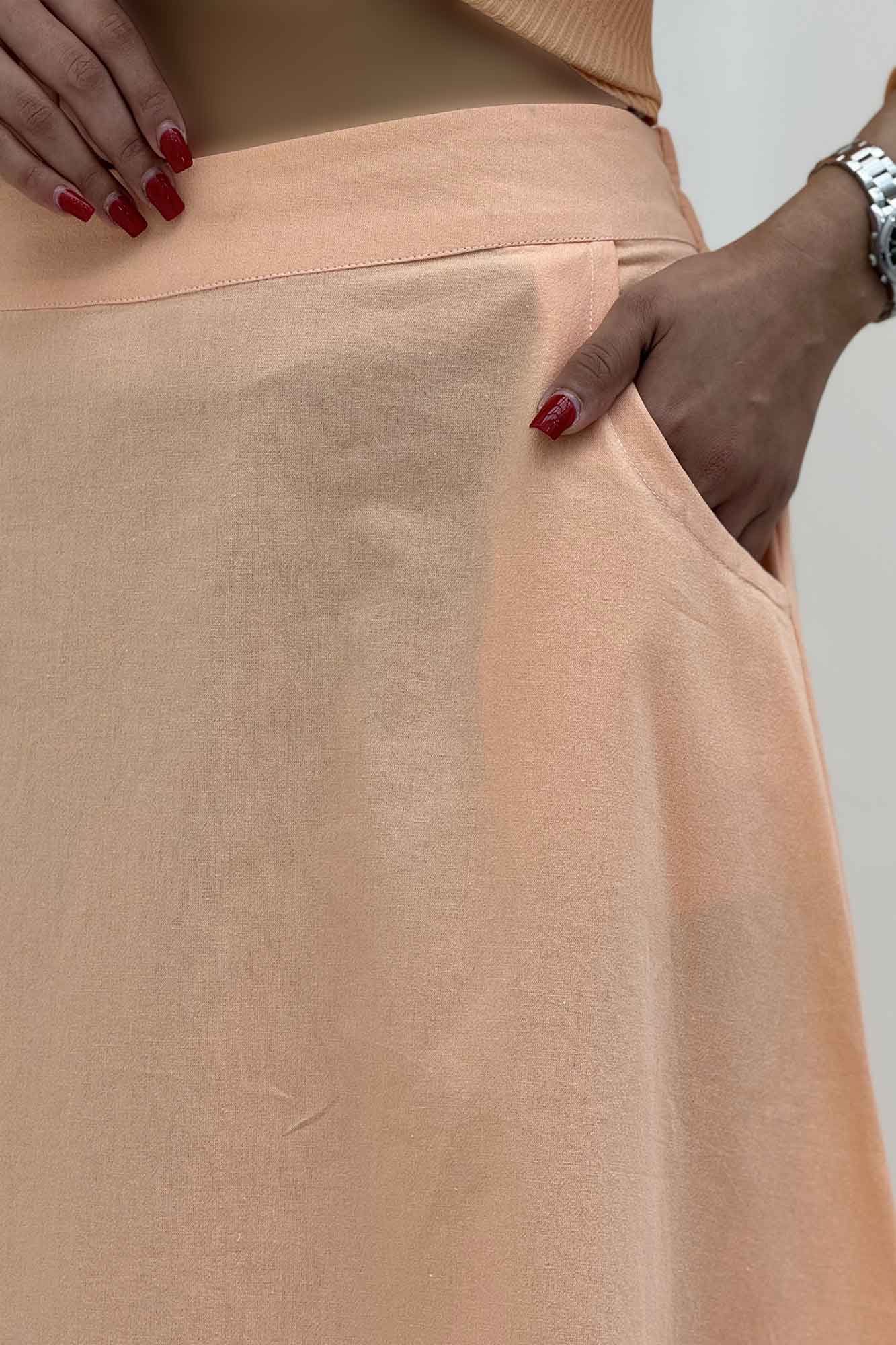 دامن لینن بلند مینیمال