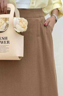 دامن لینن بلند مینیمال