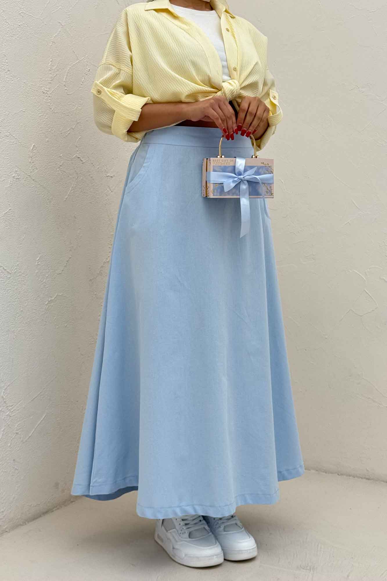 دامن لینن بلند مینیمال