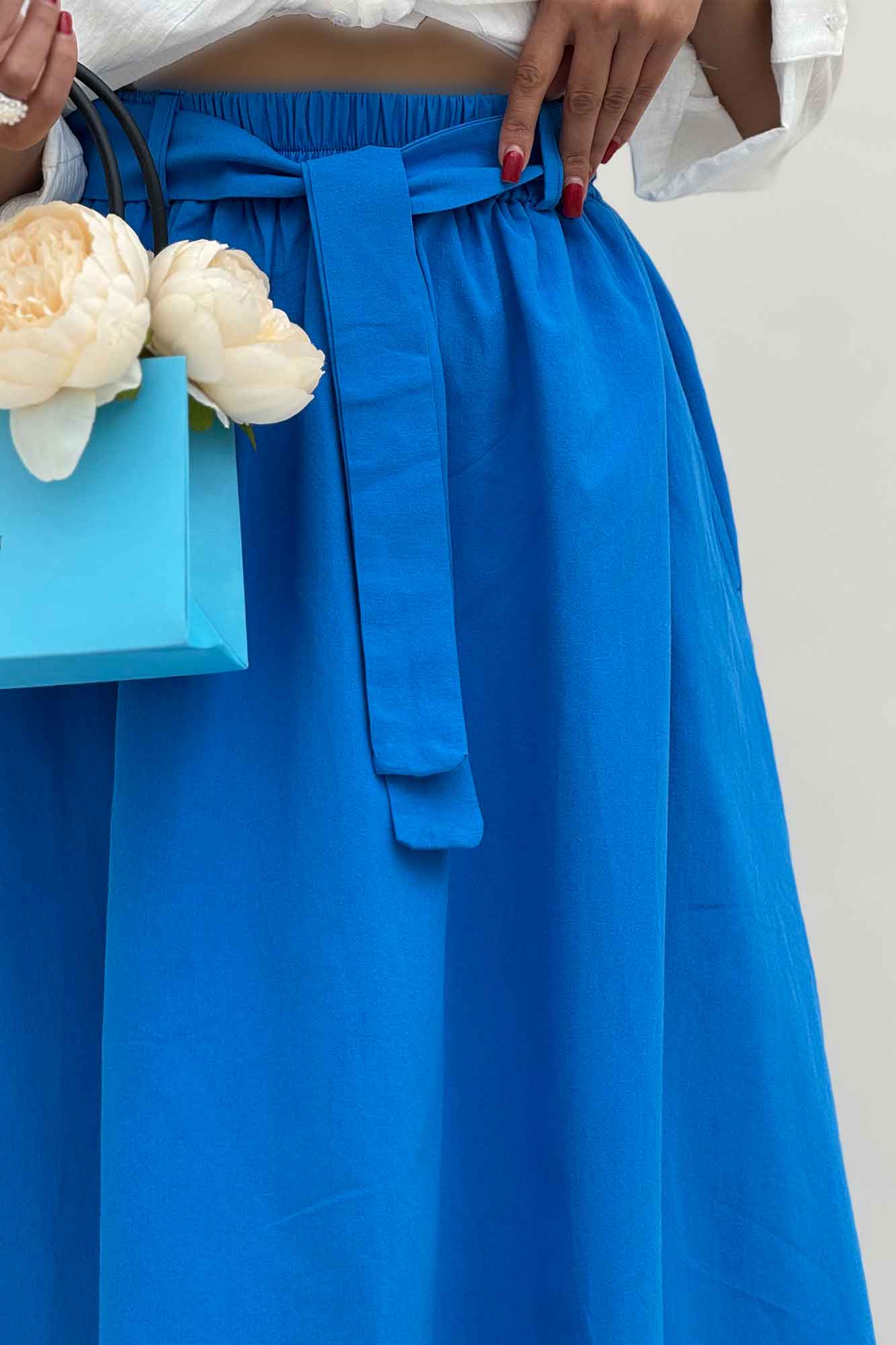 دامن کمربنددار لینن