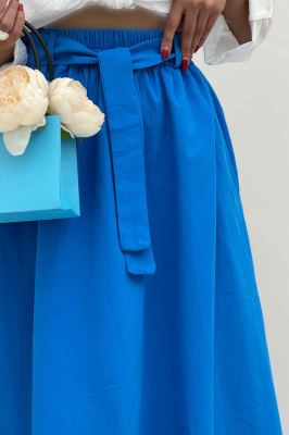 دامن کمربنددار لینن