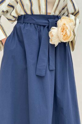 دامن کمربنددار لینن