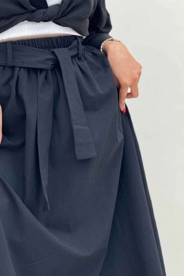 دامن کمربنددار لینن