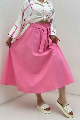 دامن کمربنددار لینن