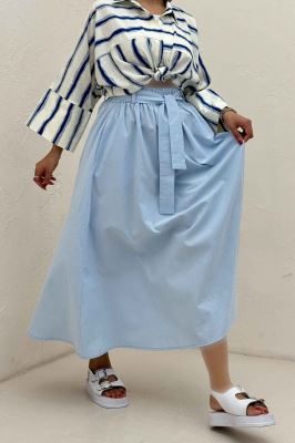 دامن کمربنددار لینن