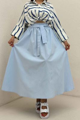 دامن کمربنددار لینن