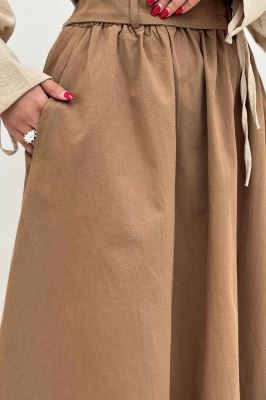 دامن کمربنددار لینن
