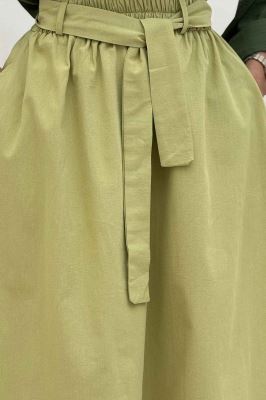 دامن کمربنددار لینن