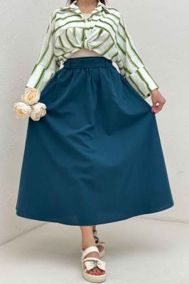 دامن کمربنددار لینن