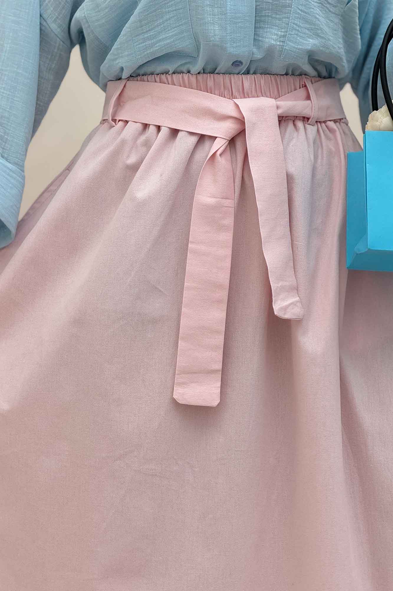 دامن کمربنددار لینن