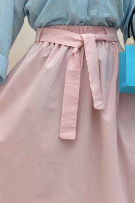 دامن کمربنددار لینن