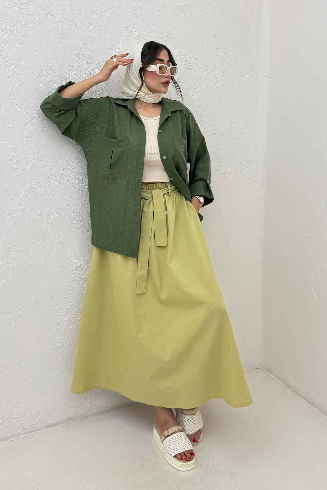 شومیز مانتویی لینن SND آستین پاگن