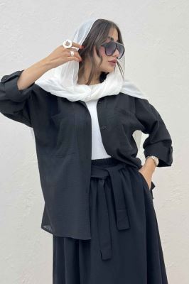 شومیز مانتویی لینن SND آستین پاگن