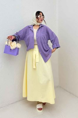 شومیز مانتویی لینن SND آستین پاگن