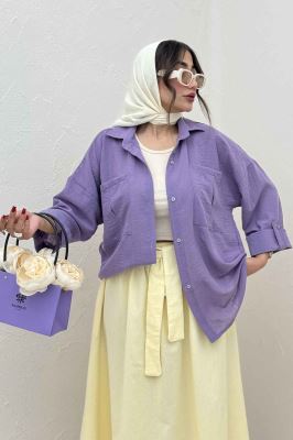 شومیز مانتویی لینن SND آستین پاگن