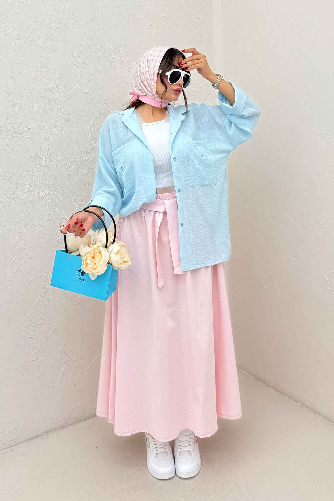 شومیز مانتویی لینن SND آستین پاگن