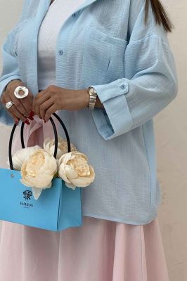 شومیز مانتویی لینن SND آستین پاگن