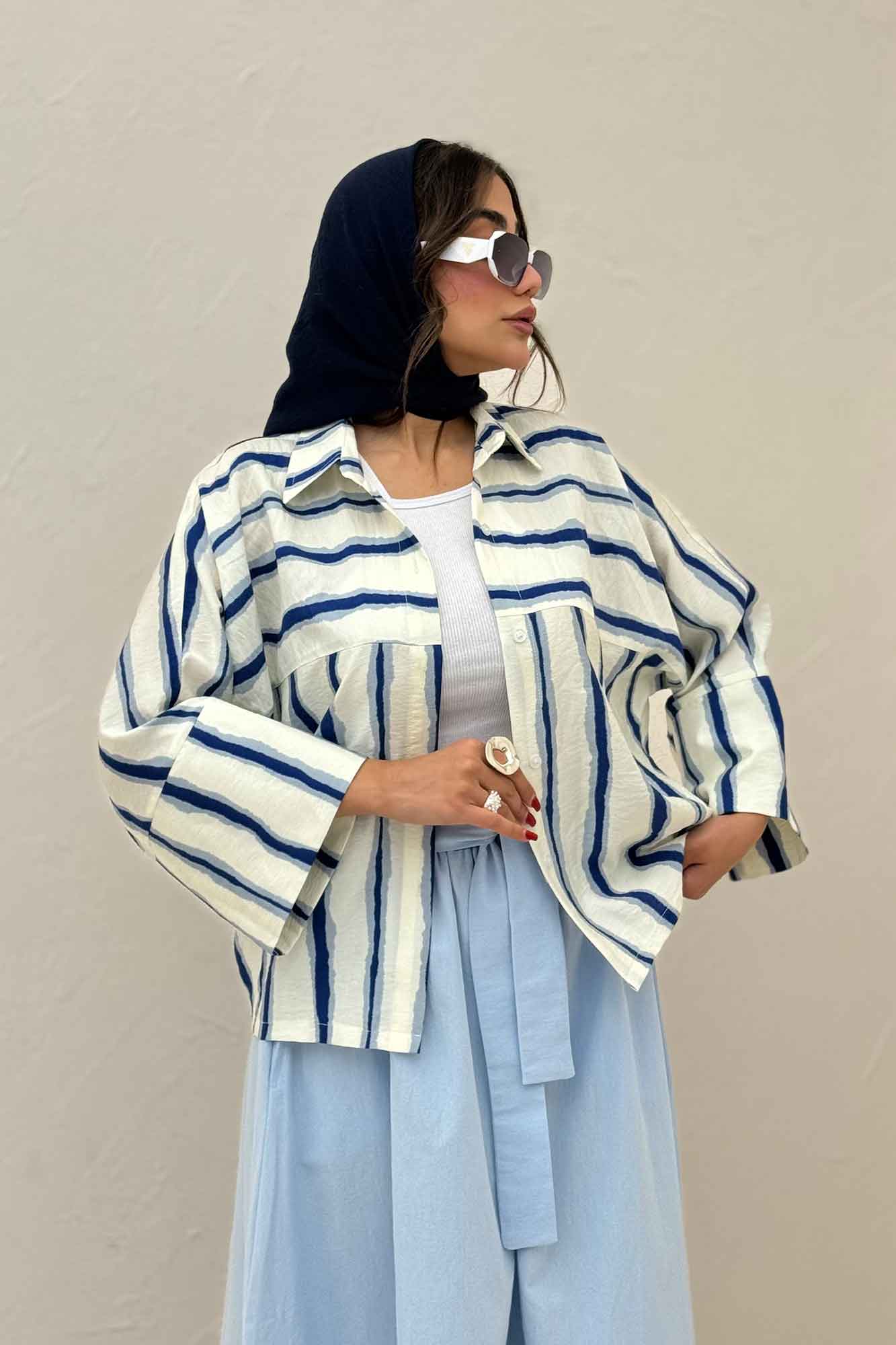 شومیز مانتویی پری کیمونو مچ پهن