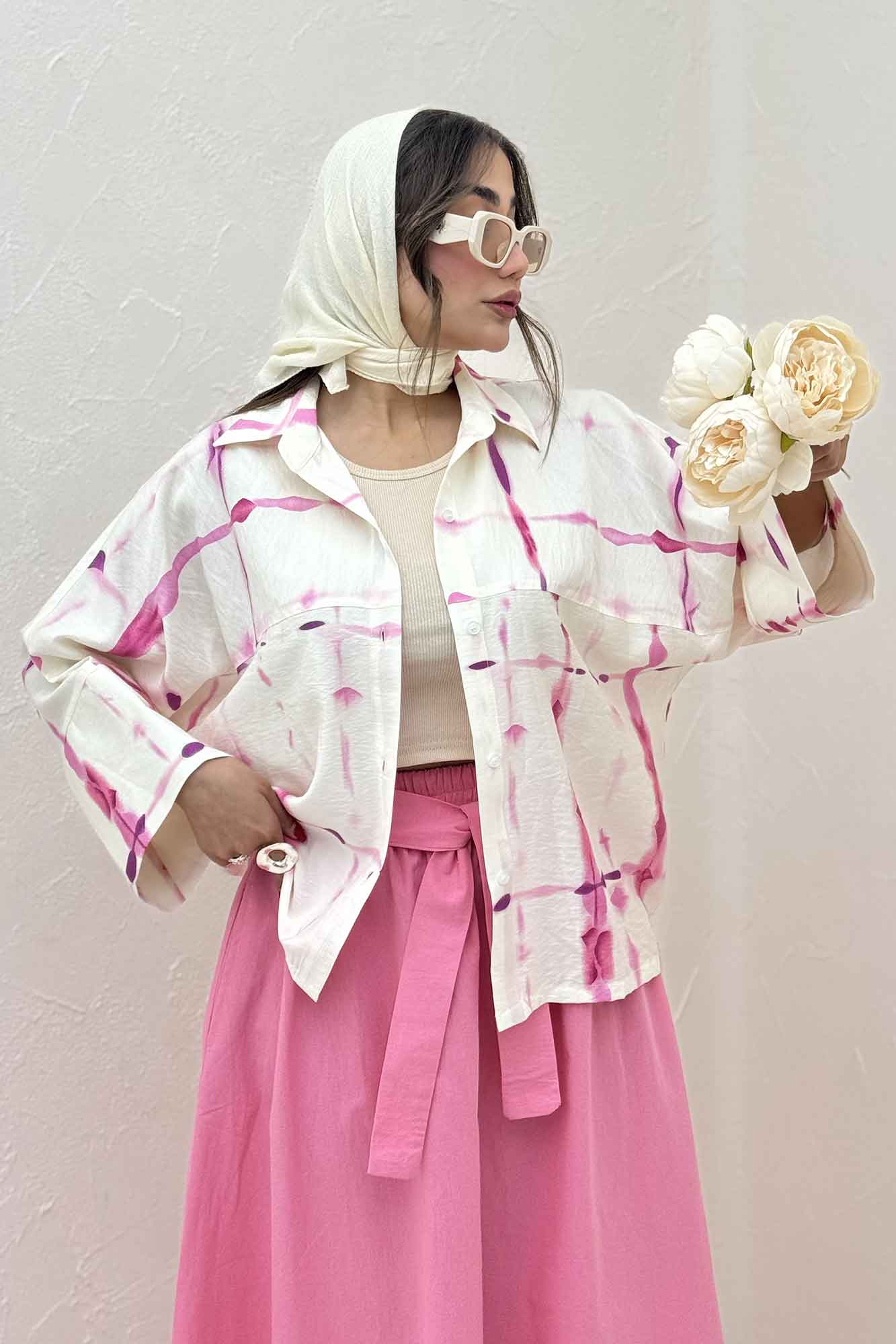 شومیز مانتویی پری کیمونو مچ پهن